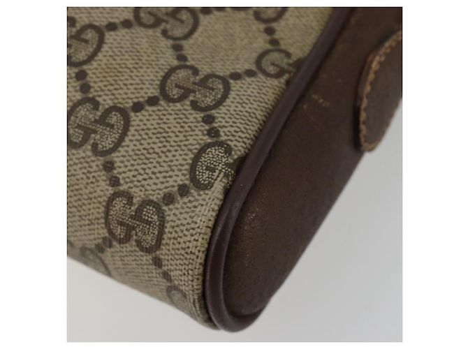 Borsa GUCCI GG Supreme Web Sherry Line in PVC Beige Oro 116 02 089 Auth 171261 D'oro - vista 14