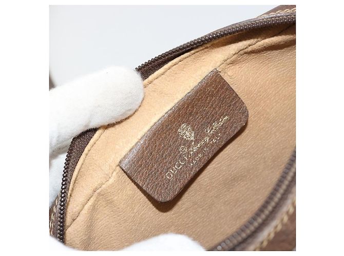 Borsa GUCCI GG Supreme Web Sherry Line in PVC Beige Oro 116 02 089 Auth 171261 D'oro - vista 19