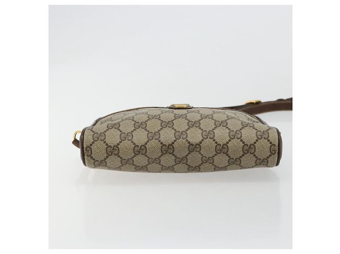 Borsa GUCCI GG Supreme Web Sherry Line in PVC Beige Oro 116 02 089 Auth 171261 D'oro - vista 5