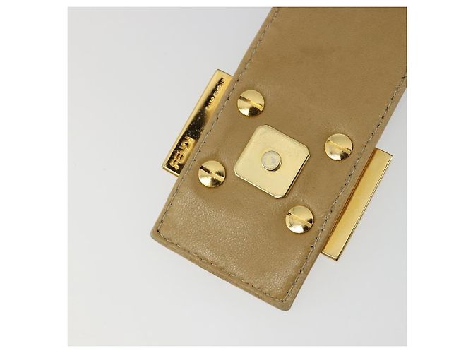 Borsa a tracolla FENDI Mamma Baguette in scamosciato beige e oro Auth 182030V D'oro - vista 10