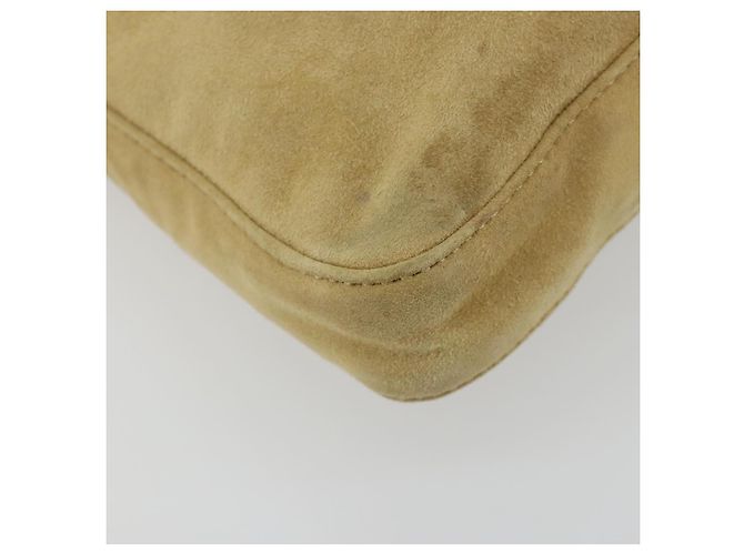 Borsa a tracolla FENDI Mamma Baguette in scamosciato beige e oro Auth 182030V D'oro - vista 14