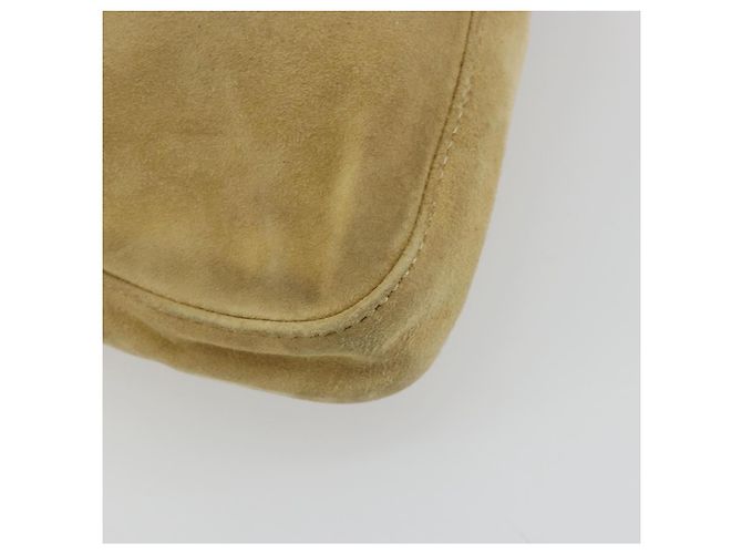 Borsa a tracolla FENDI Mamma Baguette in scamosciato beige e oro Auth 182030V D'oro - vista 16