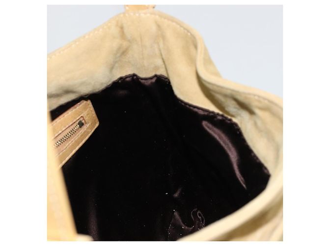 Borsa a tracolla FENDI Mamma Baguette in scamosciato beige e oro Auth 182030V D'oro - vista 20