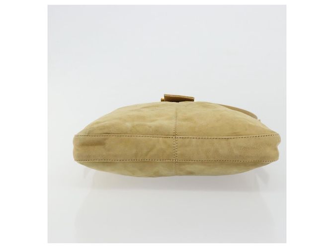 Borsa a tracolla FENDI Mamma Baguette in scamosciato beige e oro Auth 182030V D'oro - vista 5