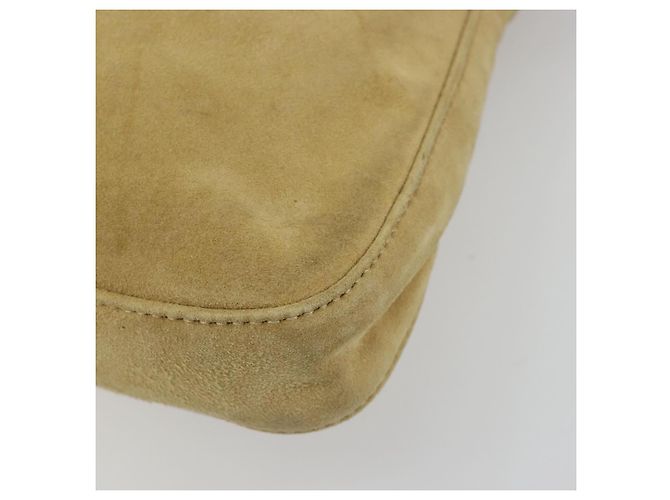 Borsa a tracolla FENDI Mamma Baguette in scamosciato beige e oro Auth 182030V D'oro - vista 9