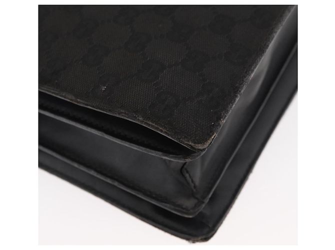 Borsa GUCCI GG Canvas Nera Argento Auth 181578 Nero - vista 16