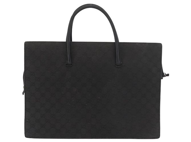 Borsa GUCCI GG Canvas Nera Argento Auth 181578 Nero - vista 2