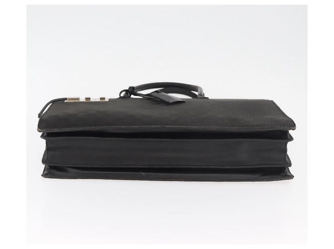 Borsa GUCCI GG Canvas Nera Argento Auth 181578 Nero - vista 6