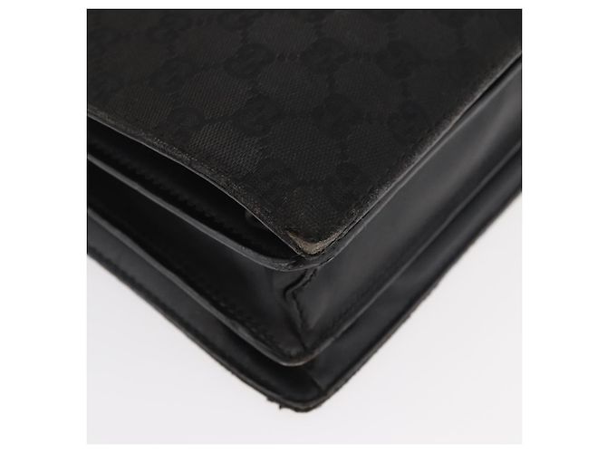 Borsa GUCCI GG Canvas Nera Argento Auth 181578 Nero - vista 9
