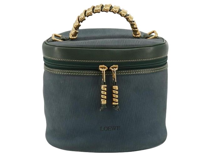 Borsa LOEWE Velazquez in scamosciato verde e oro Auth ka4554A D'oro - vista 13
