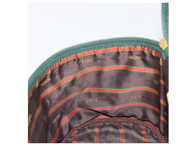 Borsa LOEWE Velazquez in scamosciato verde e oro Auth ka4554A D'oro - vista 19