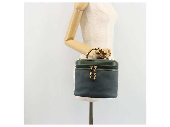 Borsa LOEWE Velazquez in scamosciato verde e oro Auth ka4554A D'oro - vista 22