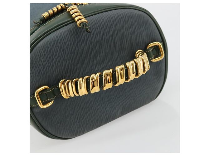 Borsa LOEWE Velazquez in scamosciato verde e oro Auth ka4554A D'oro - vista 7