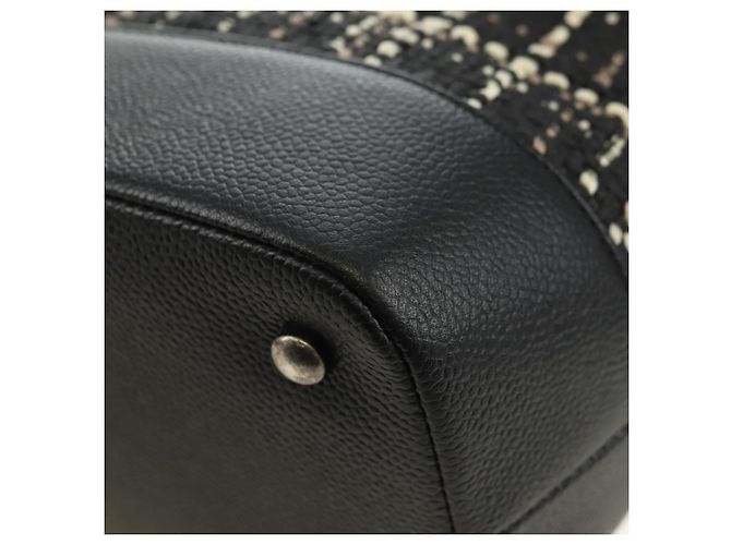 Borsa a Spalla CHANEL Airline Chain Tweed 2way Nera Argento CC Auth 181416SM Nero - vista 16