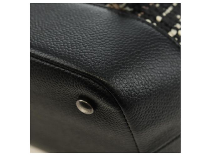 Borsa a Spalla CHANEL Airline Chain Tweed 2way Nera Argento CC Auth 181416SM Nero - vista 18