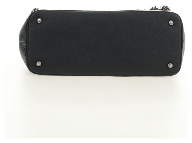 Borsa a Spalla CHANEL Airline Chain Tweed 2way Nera Argento CC Auth 181416SM Nero - vista 5