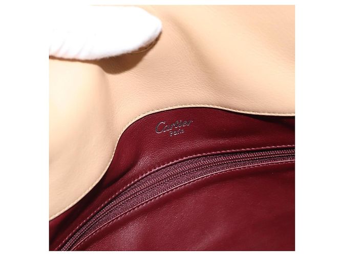 Borsa a Spalla Trinity in Pelle Beige Cartier Auth 182527V - vista 10