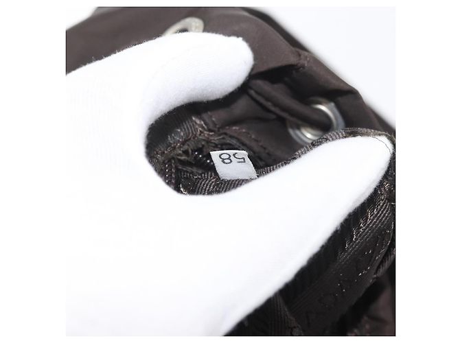Zaino PRADA Nylon Marrone Argento Auth 180200 - vista 11