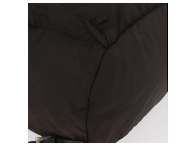 Zaino PRADA Nylon Marrone Argento Auth 180200 - vista 16