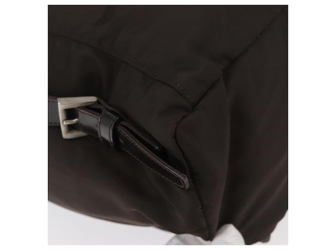 Zaino PRADA Nylon Marrone Argento Auth 180200 - vista 18