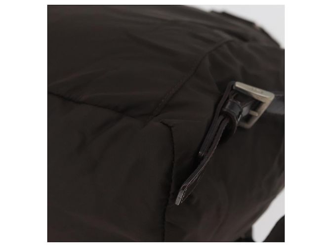 Zaino PRADA Nylon Marrone Argento Auth 180200 - vista 19