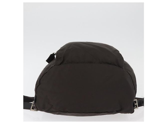Zaino PRADA Nylon Marrone Argento Auth 180200 - vista 5