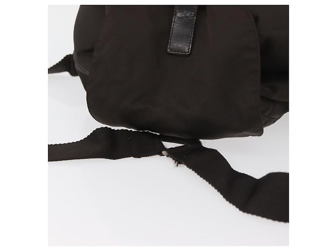 Zaino PRADA Nylon Marrone Argento Auth 180200 - vista 6