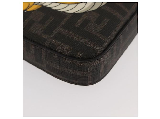 FENDI x FRGMT x POKMON Borsa Dragonfly in tela Zucca Nero Marrone Auth 167378SM - vista 14