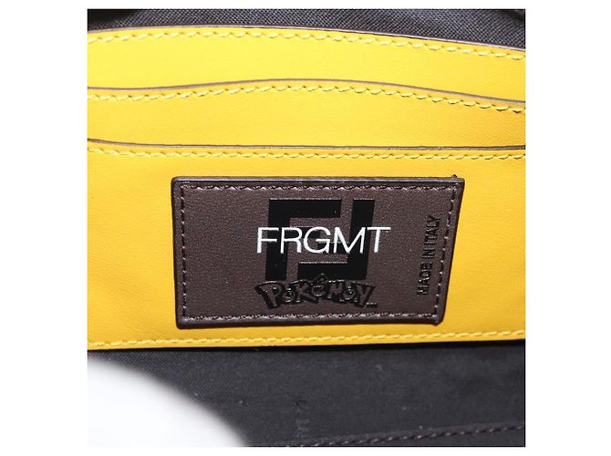 FENDI x FRGMT x POKMON Borsa Dragonfly in tela Zucca Nero Marrone Auth 167378SM - vista 19