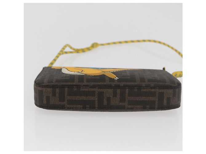 FENDI x FRGMT x POKMON Borsa Dragonfly in tela Zucca Nero Marrone Auth 167378SM - vista 5
