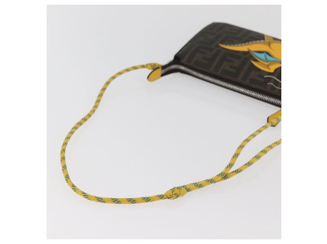FENDI x FRGMT x POKMON Borsa Dragonfly in tela Zucca Nero Marrone Auth 167378SM - vista 7