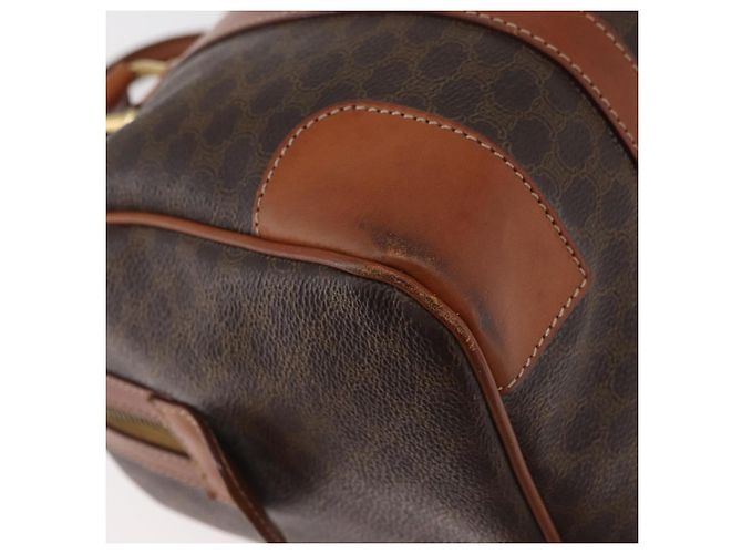 Céline Borsa Boston CELINE Macadam Canvas PVC Pelle Marrone Oro Auth BA13030 D'oro - vista 15