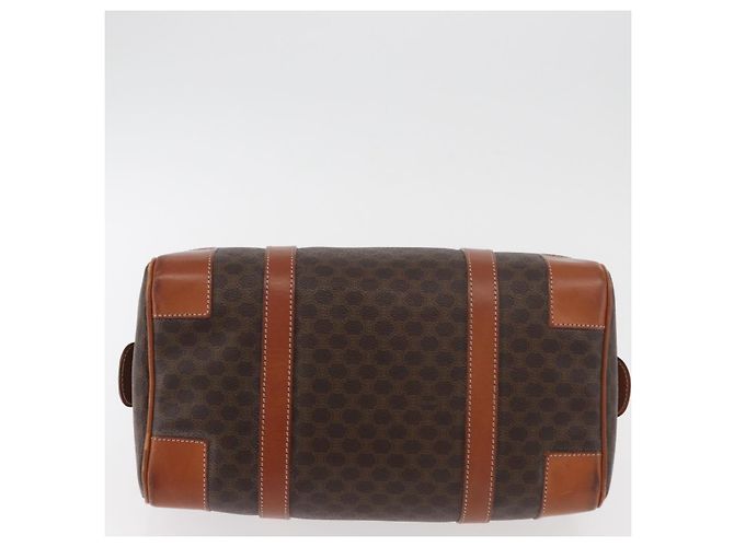 Céline Borsa Boston CELINE Macadam Canvas PVC Pelle Marrone Oro Auth BA13030 D'oro - vista 5