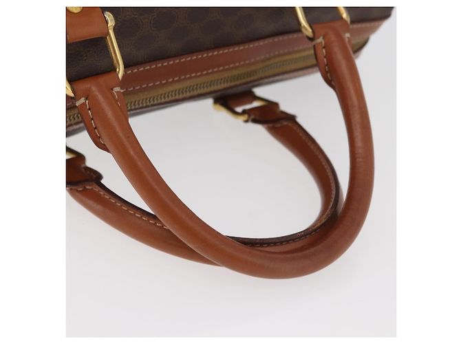 Céline Borsa Boston CELINE Macadam Canvas PVC Pelle Marrone Oro Auth BA13030 D'oro - vista 7
