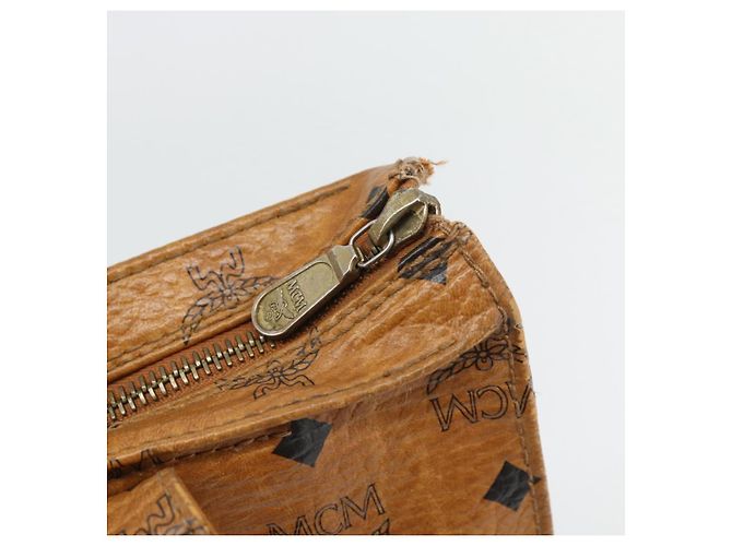 Borsa Tote MCM Vicetos Logogram PVC Pelle Marrone Oro Auth BA13066 D'oro - vista 10