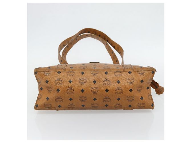 Borsa Tote MCM Vicetos Logogram PVC Pelle Marrone Oro Auth BA13066 D'oro - vista 5
