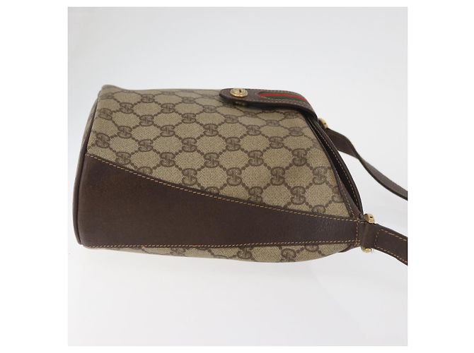 GUCCI GG Supreme Web Sherry Line Borsa in PVC Beige Oro 40 02 081 Auth bs35338 D'oro - vista 3