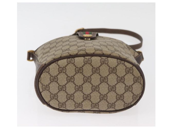 GUCCI GG Supreme Web Sherry Line Borsa in PVC Beige Oro 40 02 081 Auth bs35338 D'oro - vista 5