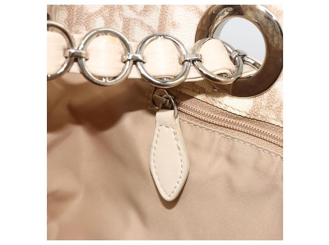 Borsa Christian Dior Trotter Canvas Chain Romantic in PVC Rosa Argento Auth 181736 - vista 21