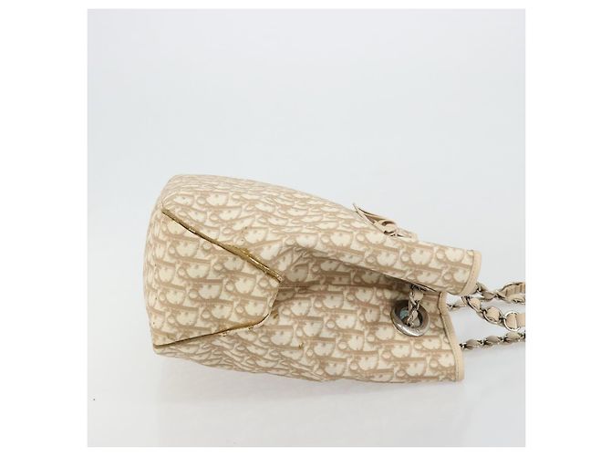 Borsa Christian Dior Trotter Canvas Chain Romantic in PVC Rosa Argento Auth 181736 - vista 3