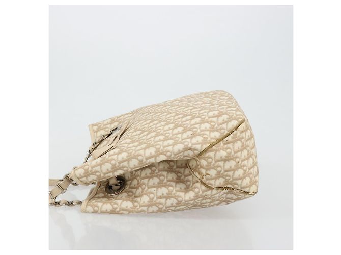 Borsa Christian Dior Trotter Canvas Chain Romantic in PVC Rosa Argento Auth 181736 - vista 4