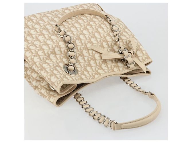 Borsa Christian Dior Trotter Canvas Chain Romantic in PVC Rosa Argento Auth 181736 - vista 6