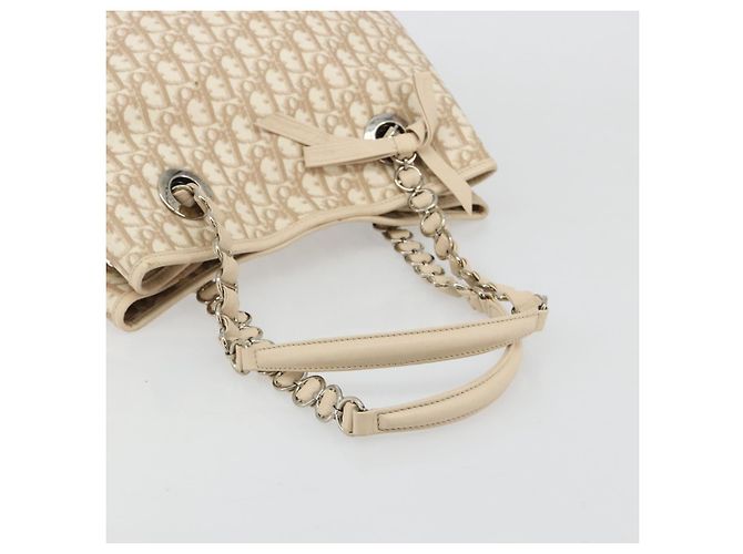 Borsa Christian Dior Trotter Canvas Chain Romantic in PVC Rosa Argento Auth 181736 - vista 7