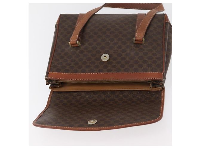 Céline Borsa CELINE Macadam Canvas PVC Pelle Marrone Oro Autentica 182298 D'oro - vista 10