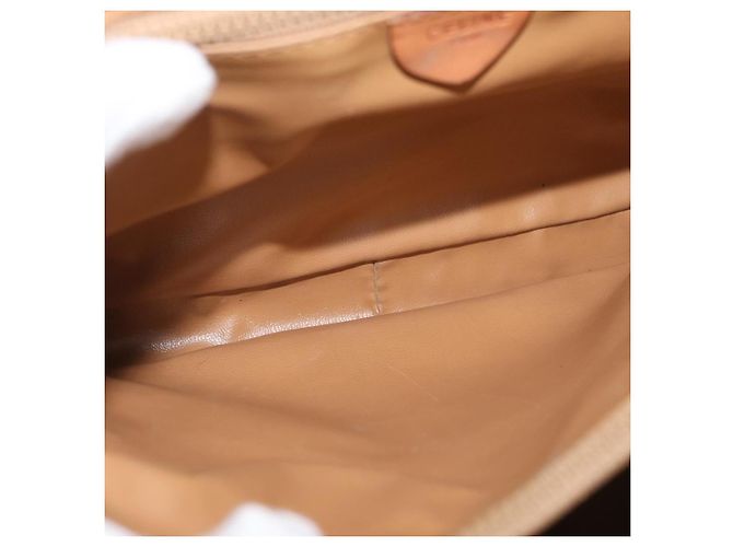 Céline Borsa CELINE Macadam Canvas PVC Pelle Marrone Oro Autentica 182298 D'oro - vista 11