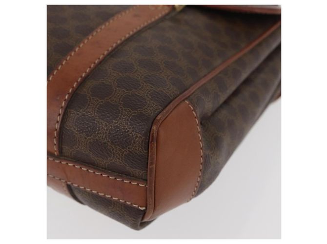 Céline Borsa CELINE Macadam Canvas PVC Pelle Marrone Oro Autentica 182298 D'oro - vista 14