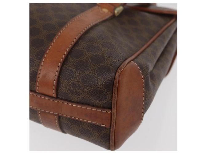 Céline Borsa CELINE Macadam Canvas PVC Pelle Marrone Oro Autentica 182298 D'oro - vista 16
