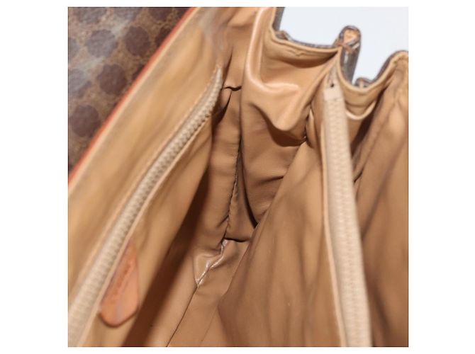 Céline Borsa CELINE Macadam Canvas PVC Pelle Marrone Oro Autentica 182298 D'oro - vista 19