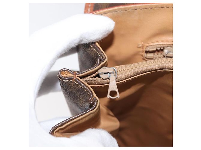 Céline Borsa CELINE Macadam Canvas PVC Pelle Marrone Oro Autentica 182298 D'oro - vista 24