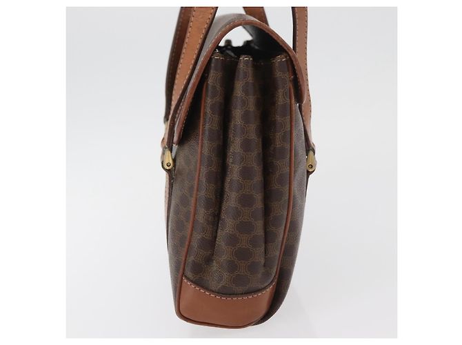 Céline Borsa CELINE Macadam Canvas PVC Pelle Marrone Oro Autentica 182298 D'oro - vista 3